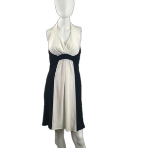 Frank Lyman White & Black Halter Dress